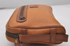 Authentic Burberrys Vintage Leather Clutch Hand Bag Purse Brown 2778J