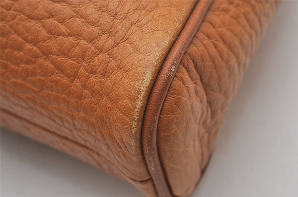 Authentic Burberrys Vintage Leather Clutch Hand Bag Purse Brown 2778J