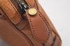 Authentic Burberrys Vintage Leather Clutch Hand Bag Purse Brown 2778J