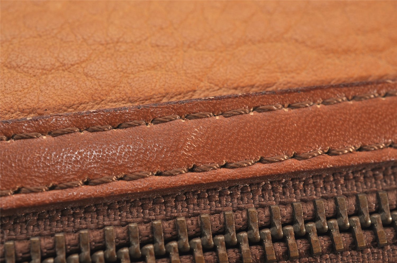 Authentic Burberrys Vintage Leather Clutch Hand Bag Purse Brown 2778J