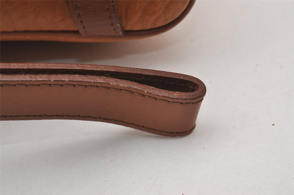Authentic Burberrys Vintage Leather Clutch Hand Bag Purse Brown 2778J