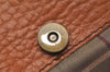 Authentic Burberrys Vintage Leather Clutch Hand Bag Purse Brown 2778J