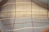 Authentic Burberrys Vintage Leather Clutch Hand Bag Purse Brown 2778J