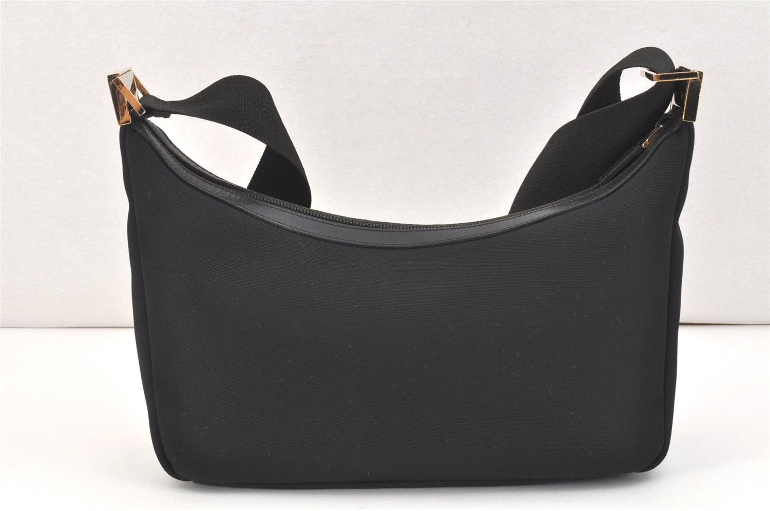 Authentic GUCCI Shoulder Cross Body Bag Purse Nylon Leather 0190433 Black 2778K