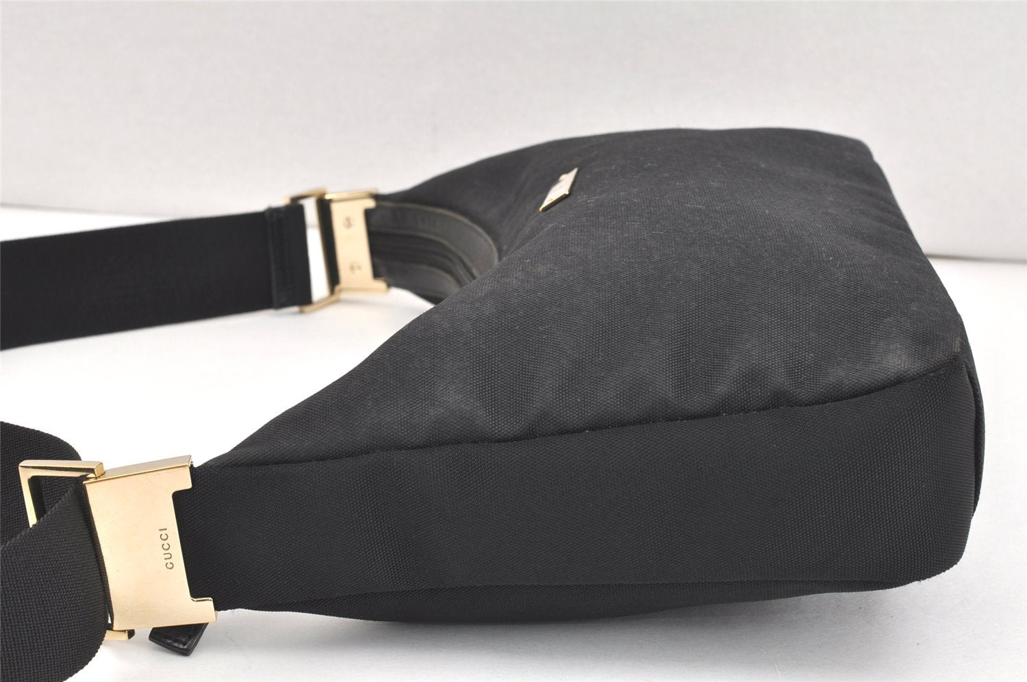 Authentic GUCCI Shoulder Cross Body Bag Purse Nylon Leather 0190433 Black 2778K