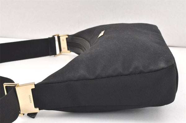 Authentic GUCCI Shoulder Cross Body Bag Purse Nylon Leather 0190433 Black 2778K