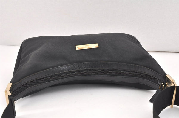 Authentic GUCCI Shoulder Cross Body Bag Purse Nylon Leather 0190433 Black 2778K