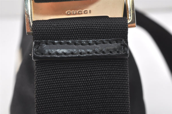 Authentic GUCCI Shoulder Cross Body Bag Purse Nylon Leather 0190433 Black 2778K