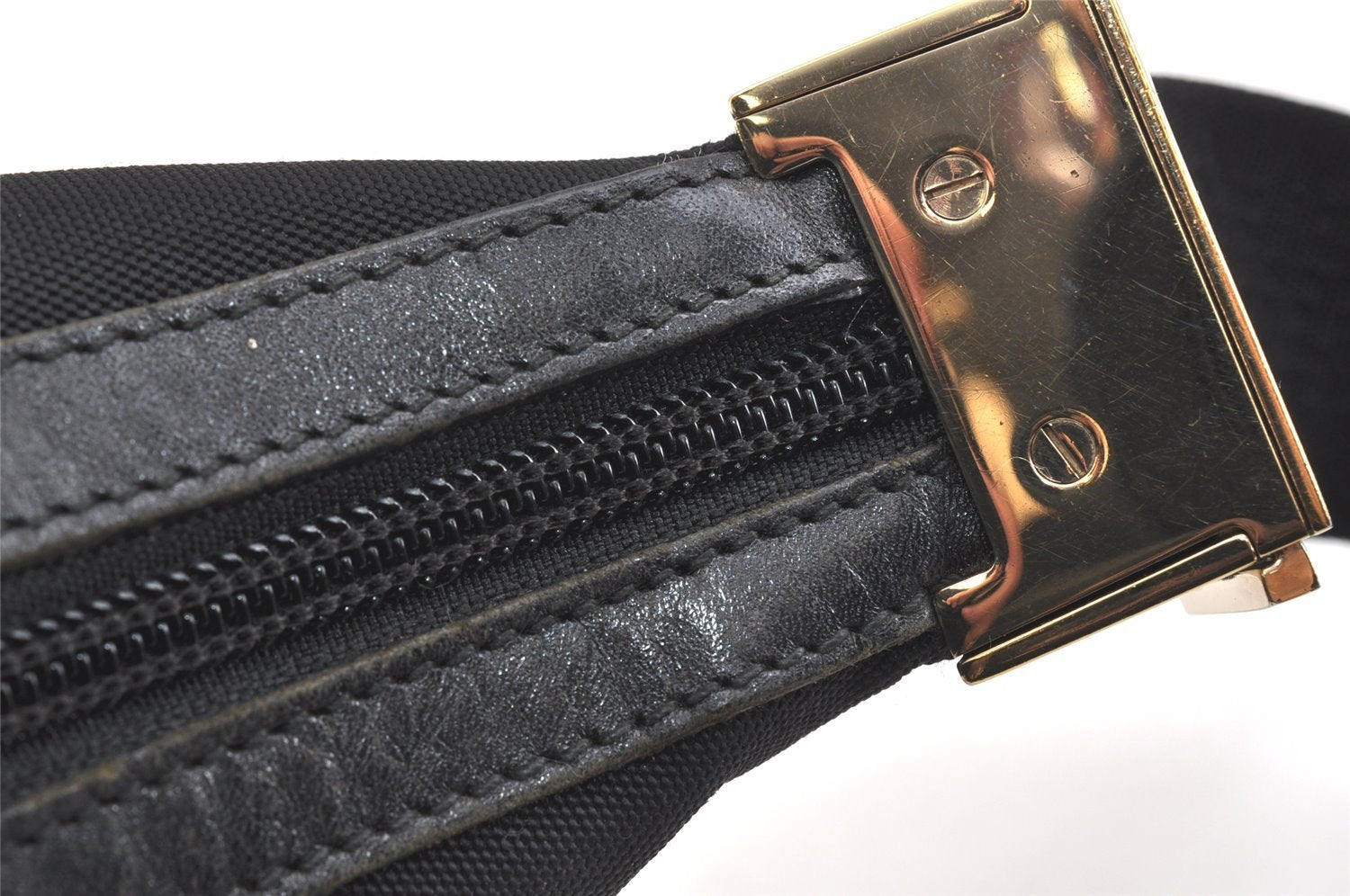 Authentic GUCCI Shoulder Cross Body Bag Purse Nylon Leather 0190433 Black 2778K