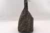 Authentic FENDI Zucca Shoulder Hand Bag Purse Canvas Leather Brown Black 2779I