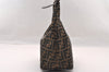 Authentic FENDI Zucca Shoulder Hand Bag Purse Canvas Leather Brown Black 2779I