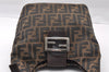 Authentic FENDI Zucca Shoulder Hand Bag Purse Canvas Leather Brown Black 2779I
