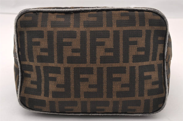 Authentic FENDI Zucca Shoulder Hand Bag Purse Canvas Leather Brown Black 2779I
