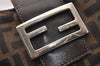 Authentic FENDI Zucca Shoulder Hand Bag Purse Canvas Leather Brown Black 2779I