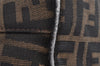Authentic FENDI Zucca Shoulder Hand Bag Purse Canvas Leather Brown Black 2779I