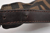 Authentic FENDI Zucca Shoulder Hand Bag Purse Canvas Leather Brown Black 2779I