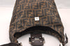 Authentic FENDI Zucca Shoulder Hand Bag Purse Canvas Leather Brown Black 2779I