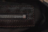 Authentic FENDI Zucca Shoulder Hand Bag Purse Canvas Leather Brown Black 2779I