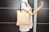 Authentic FENDI Vintage Zucca Shoulder Tote Bag Canvas Leather Beige 2779J