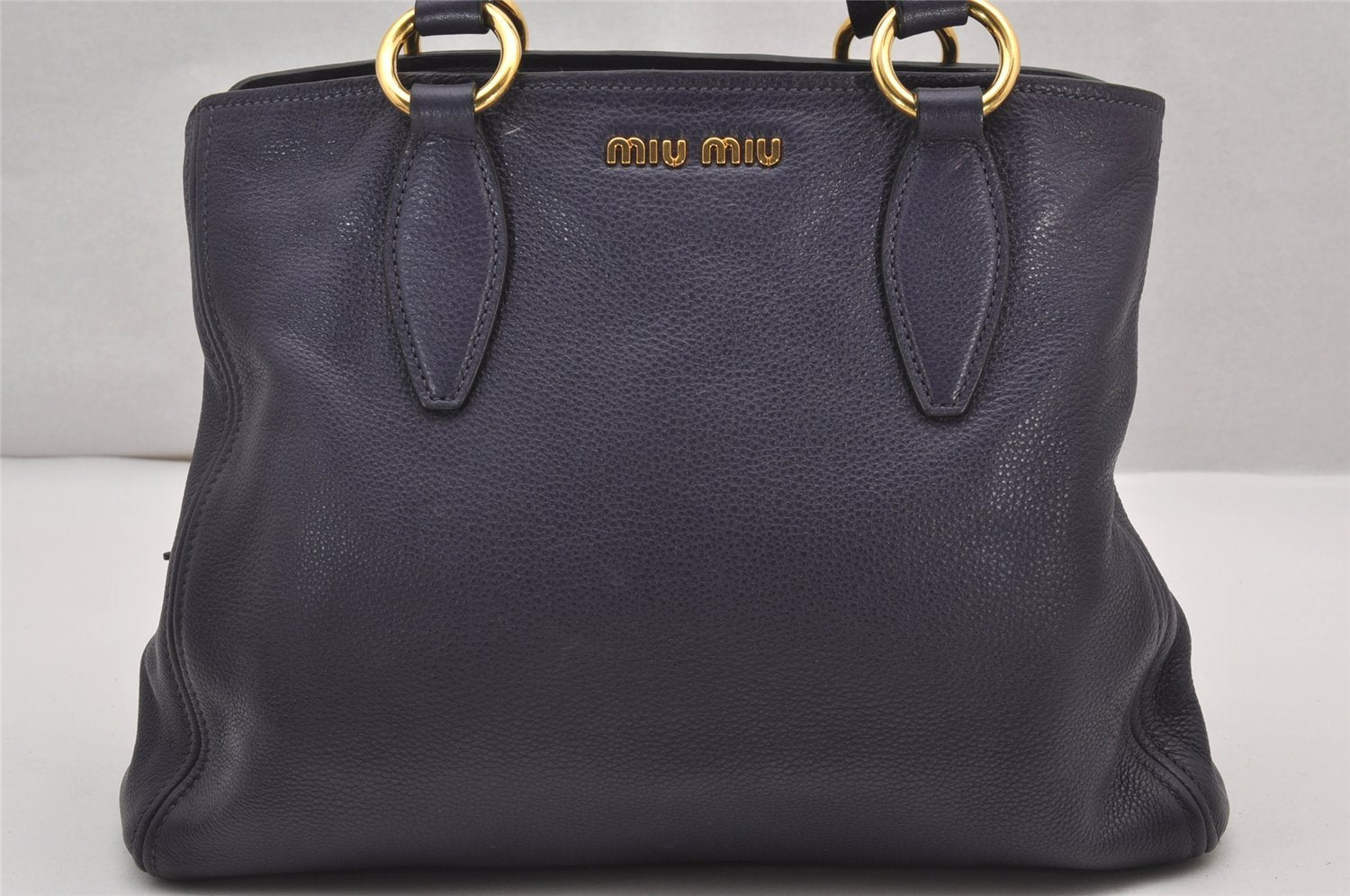 Authentic MIU MIU Vintage Leather 2Way Shoulder Hand Bag Purse Purple 2780J