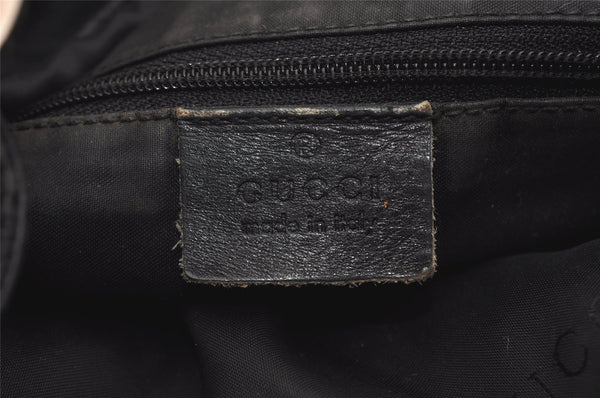 Authentic GUCCI Bamboo Shoulder Tote Bag GG Canvas Leather 0014058 Black 2783I