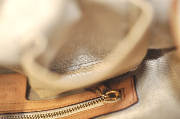 Authentic GUCCI Jackie Flora Shoulder Hand Bag Canvas Leather 145819 White 2784I