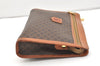 Authentic CELINE Macadam Blason Pattern Clutch Hand Bag PVC Leather Brown 2784J