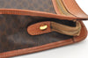 Authentic CELINE Macadam Blason Pattern Clutch Hand Bag PVC Leather Brown 2784J