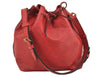 Authentic Louis Vuitton Epi Petit Noe Shoulder Drawstring Bag M44107 Red 2784K