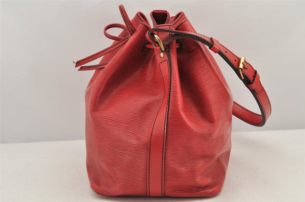 Authentic Louis Vuitton Epi Petit Noe Shoulder Drawstring Bag M44107 Red 2784K