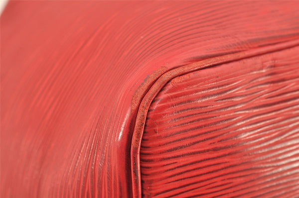 Authentic Louis Vuitton Epi Petit Noe Shoulder Drawstring Bag M44107 Red 2784K