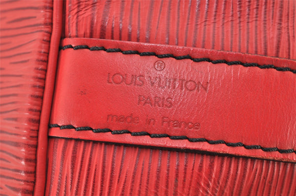 Authentic Louis Vuitton Epi Petit Noe Shoulder Drawstring Bag M44107 Red 2784K