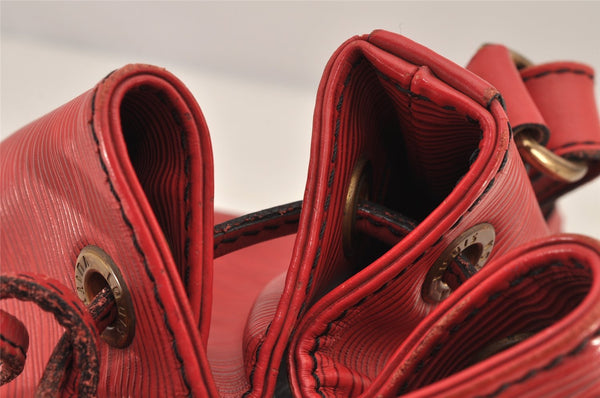 Authentic Louis Vuitton Epi Petit Noe Shoulder Drawstring Bag M44107 Red 2784K