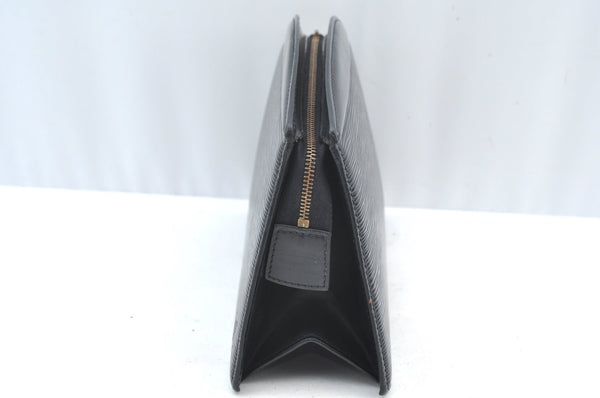 Authentic Louis Vuitton Epi Trousse Crete Clutch Bag Black LV Junk 2785H
