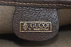 Authentic GUCCI Web Sherry Line Clutch Hand Bag Purse GG PVC Leather Brown 2785I