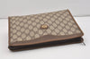 Authentic GUCCI Vintage Clutch Hand Bag Purse GG PVC Leather Brown Junk 2785J