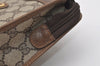 Authentic GUCCI Vintage Clutch Hand Bag Purse GG PVC Leather Brown Junk 2785J