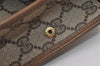 Authentic GUCCI Vintage Clutch Hand Bag Purse GG PVC Leather Brown Junk 2785J