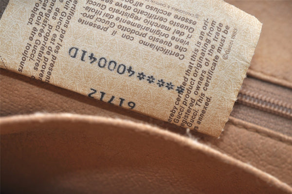 Authentic GUCCI Vintage Clutch Hand Bag Purse GG PVC Leather Brown Junk 2785J