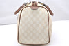 Authentic GUCCI Vintage Hand Boston Bag GG PVC Leather 193603 Beige 2785K