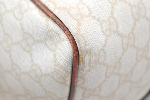 Authentic GUCCI Vintage Hand Boston Bag GG PVC Leather 193603 Beige 2785K