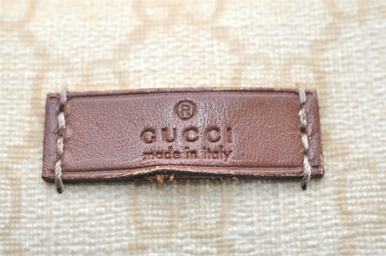 Authentic GUCCI Vintage Hand Boston Bag GG PVC Leather 193603 Beige 2785K
