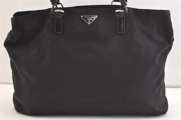 Authentic PRADA Vintage Nylon Tessuto Leather Shoulder Hand Bag Black 2786K