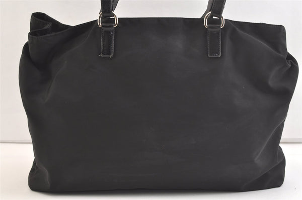 Authentic PRADA Vintage Nylon Tessuto Leather Shoulder Hand Bag Black 2786K