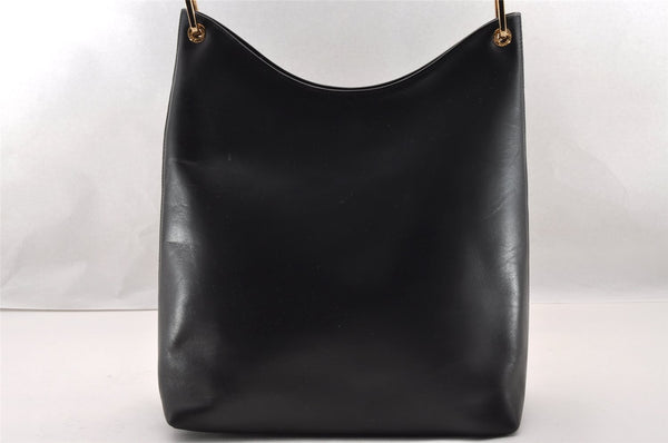 Authentic GUCCI Bamboo Shoulder Hand Bag Purse Leather 0013006 Black 2787I