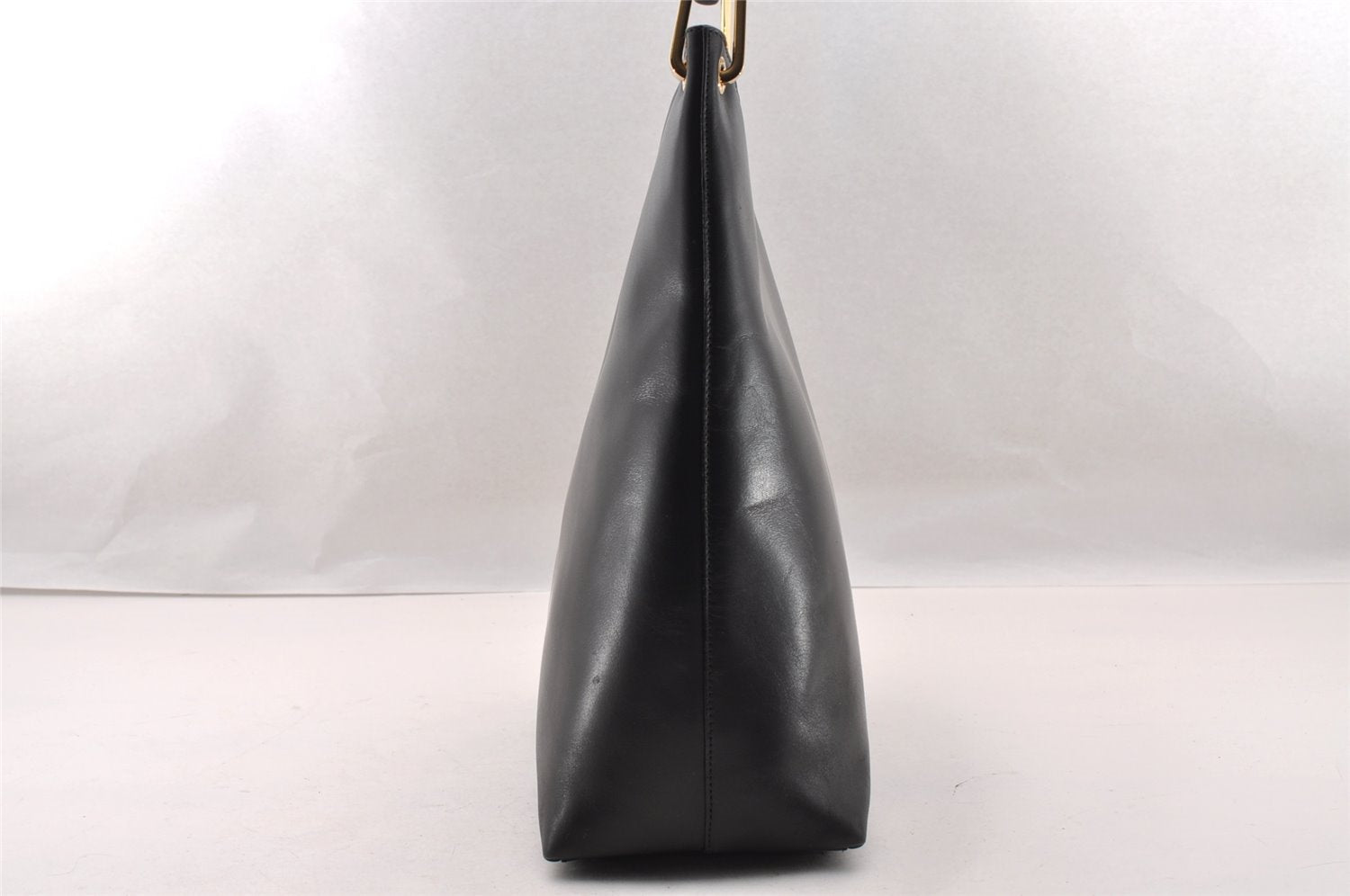 Authentic GUCCI Bamboo Shoulder Hand Bag Purse Leather 0013006 Black 2787I