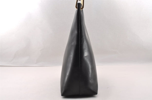 Authentic GUCCI Bamboo Shoulder Hand Bag Purse Leather 0013006 Black 2787I