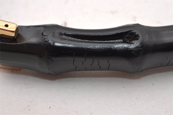 Authentic GUCCI Bamboo Shoulder Hand Bag Purse Leather 0013006 Black 2787I