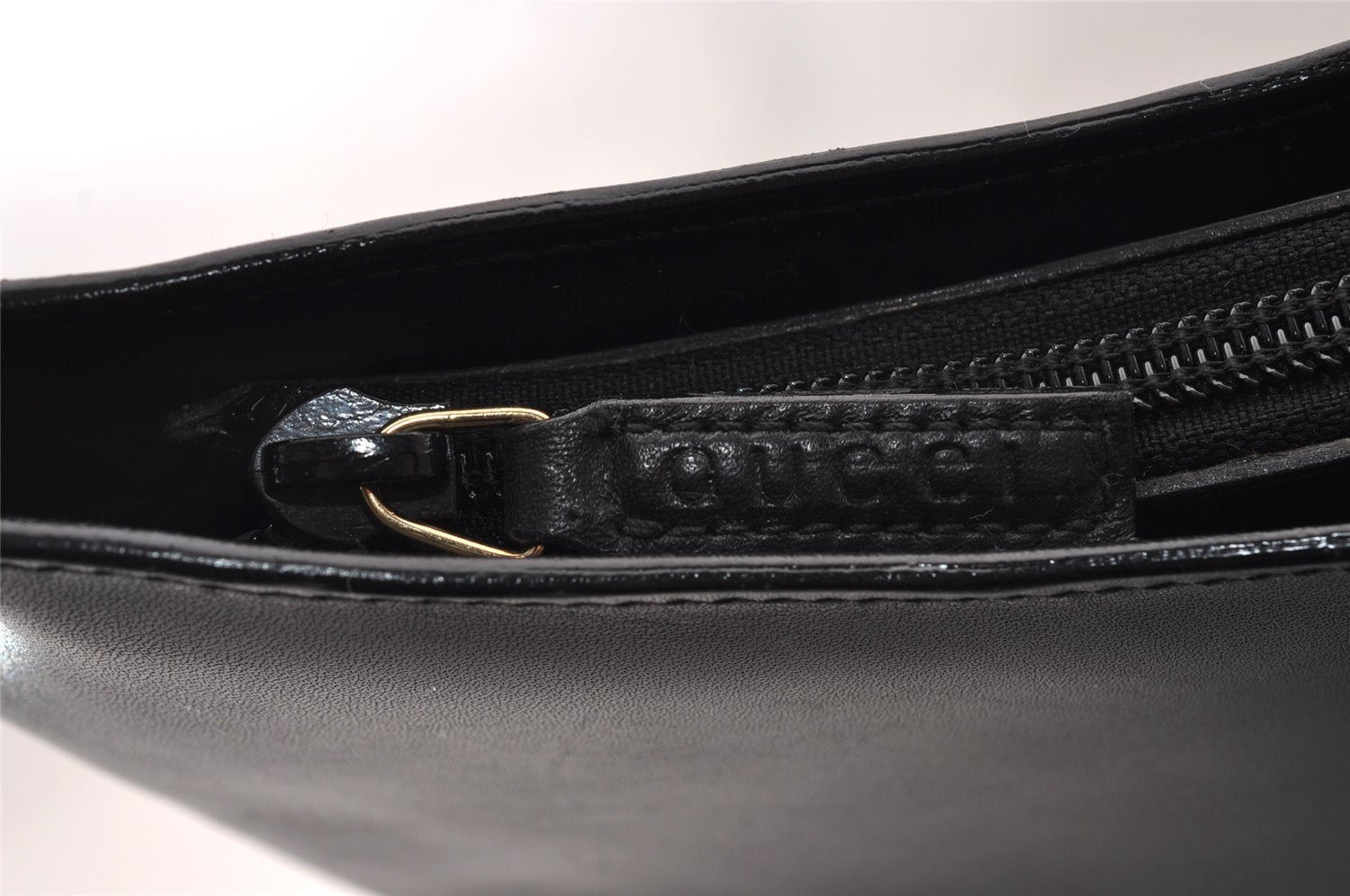 Authentic GUCCI Bamboo Shoulder Hand Bag Purse Leather 0013006 Black 2787I