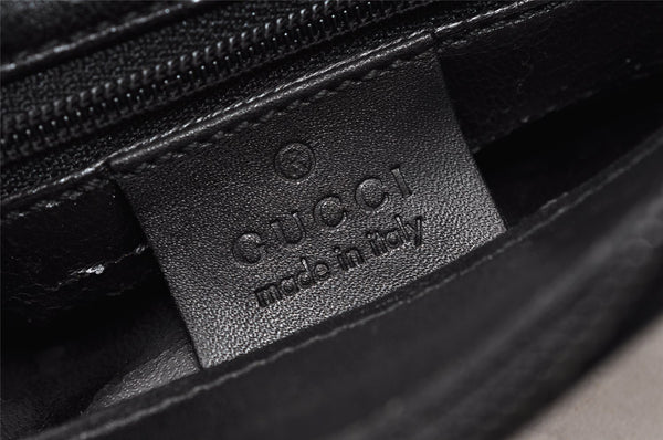 Authentic GUCCI Bamboo Shoulder Hand Bag Purse Leather 0013006 Black 2787I